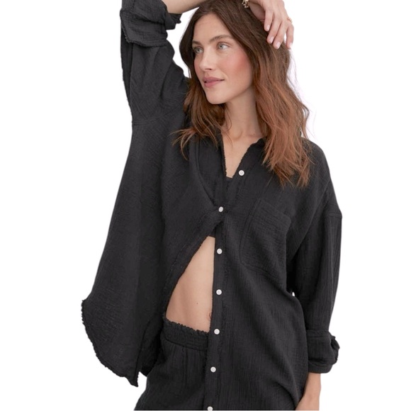 American Eagle Outfitters Tops - American Eagle Cotton Muslin Gauzy Button Down Long Sleeve Oversized Shirt
